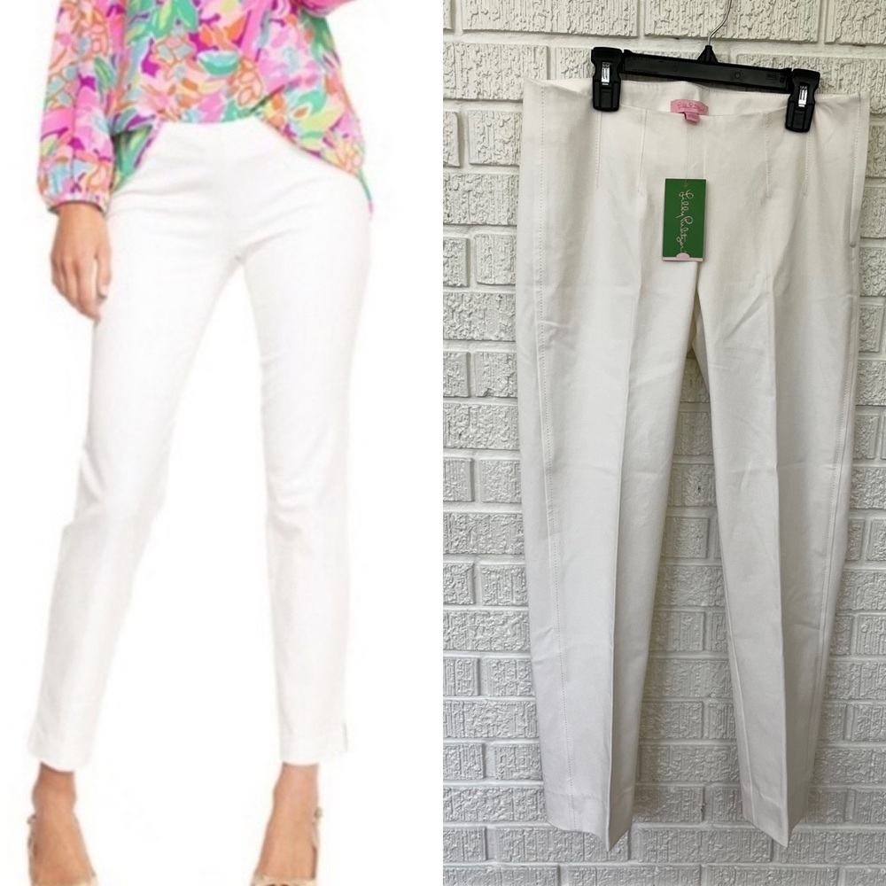 NWT Lilly Pulitzer Hepburn Cigarette Pant in Resort White